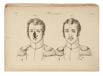 LARREY, DOMINIQUE-JEAN. Clinique Chirurgicale, exercée . . . depuis 1792 jusquen 1829.  Vols. 1-3 and atlas.  1829[-30].